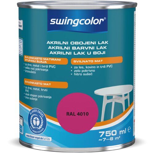 SWINGCOLOR Akrilni barvni lak Swingcolor (telemagenta, svilnato mat, 750 ml) Slike
