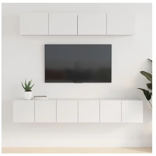  Komplet TV omaric 5-delni bel inženirski les