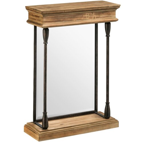Premier Housewares Stensko ogledalo z lesenim okvirjem 50x70 cm Tribeca – Cene