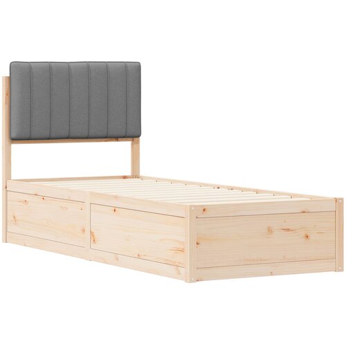  Krevetni okvir s tapiciranim uzglavljem Svijetlo siva Svjetlosiva 205.5 x 85.5 x 93 cm Slike