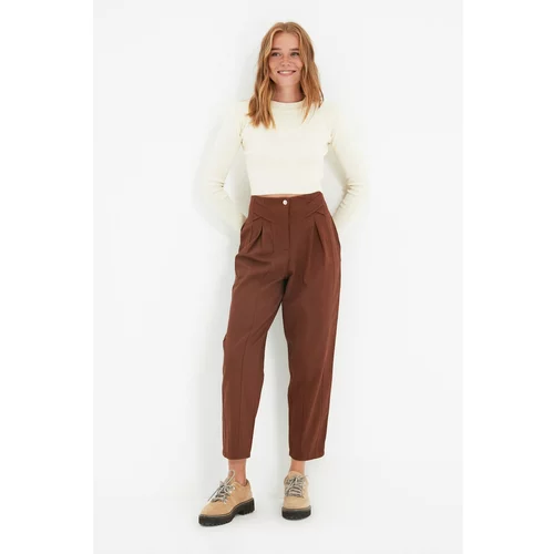Trendyol Brown Striped Trousers