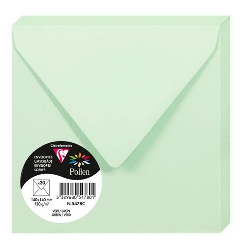 Clairefontaine kuverte Pollen 140x140mm 120gr green 1/20 Slike