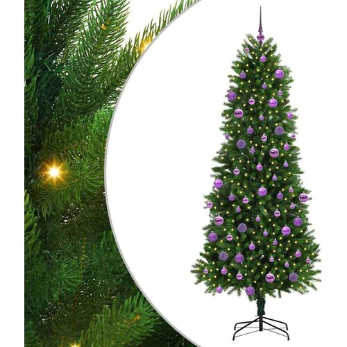 VidaXL Božićno drvce s 300 LED svjetlima s stalakom Zelena 240 cm PE Slike