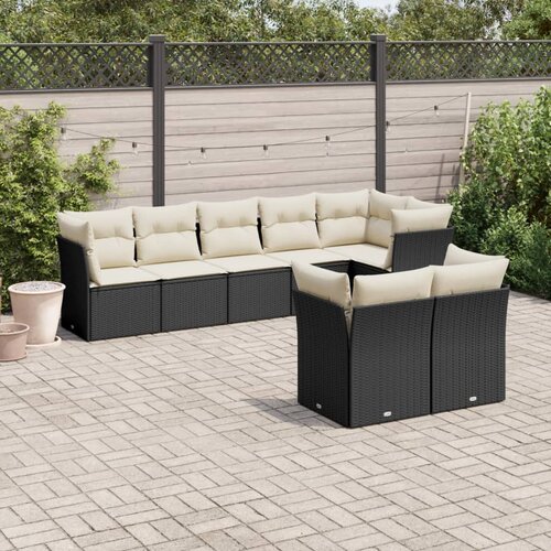  8-dijelni set vrtnih sofa od poliratana s jastucima crni Cijene
