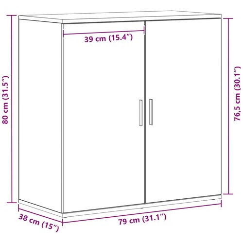  Komoda Artisan Oak 79x38x80 cm Konstruirano drvo Slike
