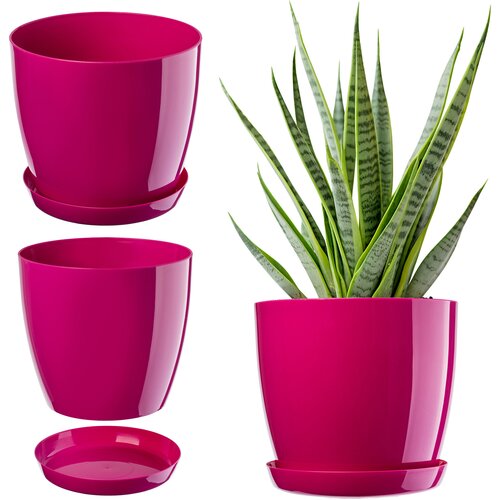 KADAX Cvetlični lonec s krožnikom, plastični pokrov 18 cm, roza cvetlični lonec (5000346038) Cene