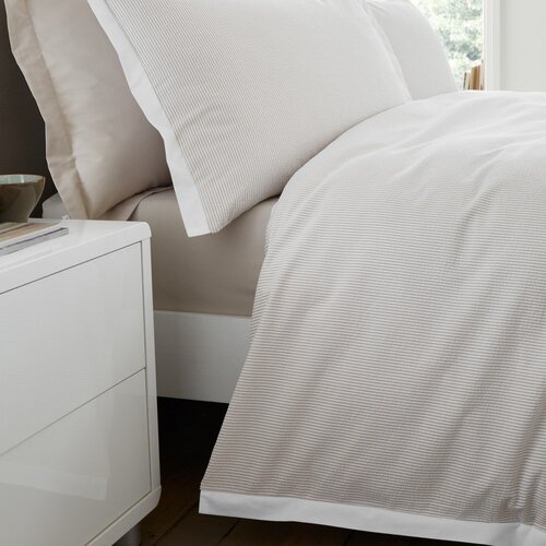 Bianca Krem posteljina za krevet za jednu osobu od pamučnog perkala 135x200 cm Seersucker Woven Stripe &amp;ndash; Slike