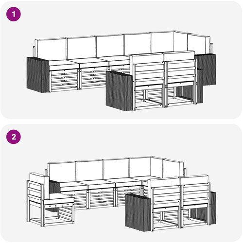  Set vanjskih sofa 8 kom. Poliester Slike