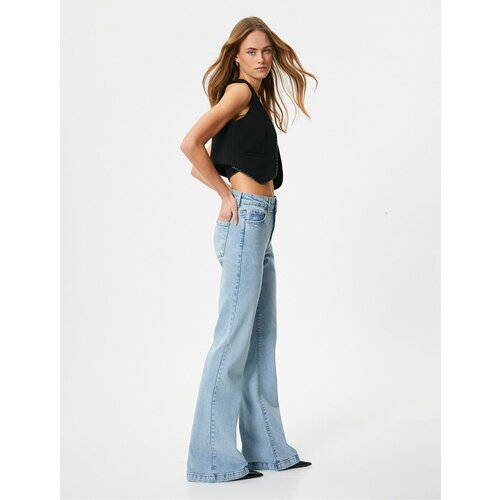 Koton Flare Jeans Slim Fit High Waist Flexible Cotton Pockets - Victoria Jeans Cene