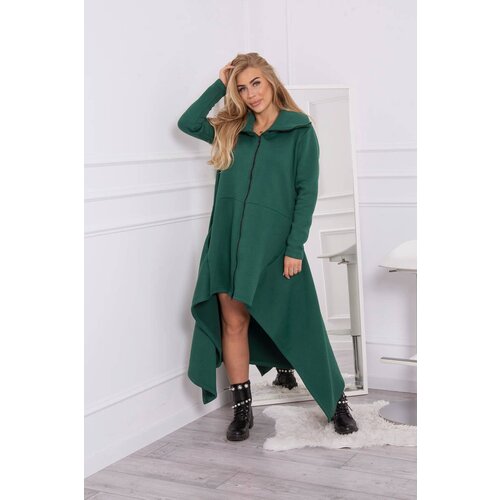 Kesi Insulated dress with longer sides in dark green color Slike