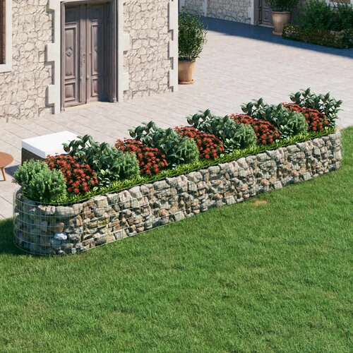 vidaXL visoka greda gabion pocinkano železo 500x100x50 cm Cene