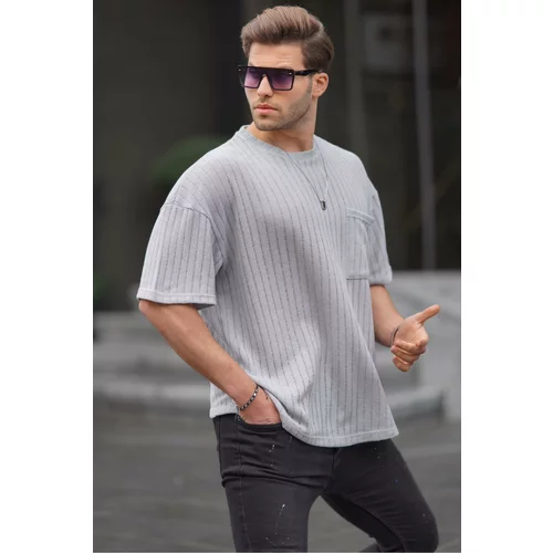 Madmext Men's Gray Dyed Oversize T-Shirt 6180