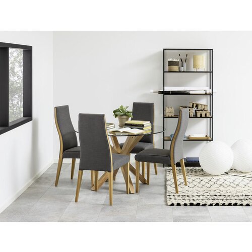 Actona Jedilna miza s steklenim vrhom Heaven, ⌀ 119 cm Slike