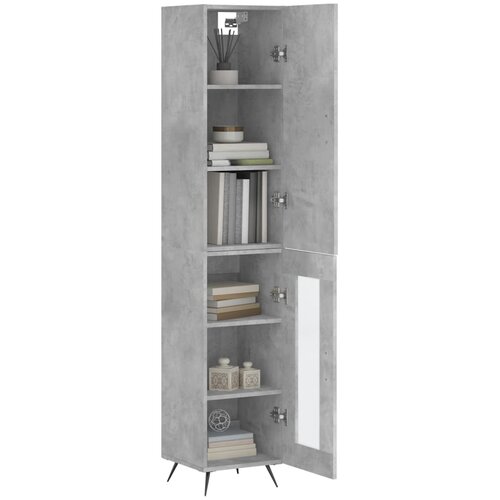  Visoka komoda siva betona 34,5x34x180 cm od konstruiranog drva Slike