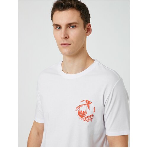Koton Crew Neck T-Shirt Palm Printed Short Sleeve Cene