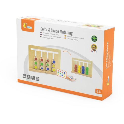 Viga je zagonetka s Montessori bojama i figurama Slike