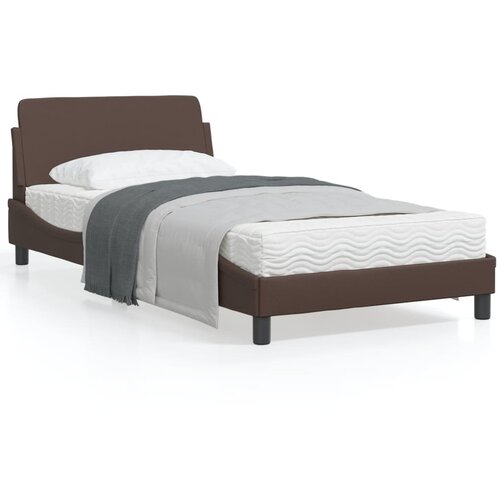 vidaXL Posteljni okvir z vzglavjem rjav 100x200 cm umetno usnje Cene