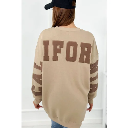 Kesi Insulated sweatshirt with California inscription light beige