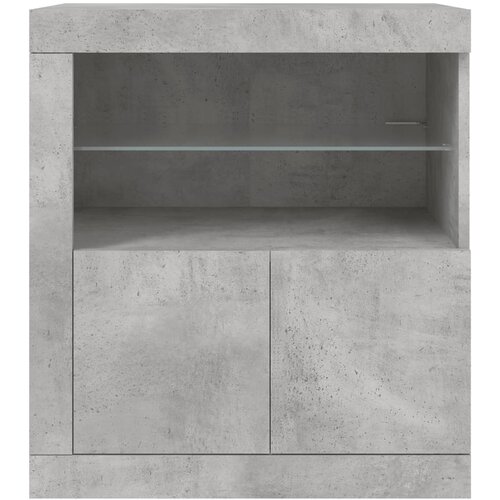  Komoda s LED svjetlima siva boja betona 60,5x37x67 cm Slike