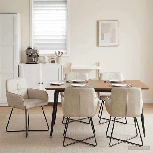  Trpezarijske stolice 6 pcs Baršun Krem 59 x 56,5 x 86 cm Cene
