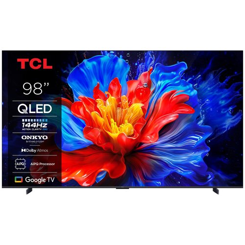 Tcl QLED televizor 98P8K, 4K Ultra HD, Smart, Google TV, 144 Hz, ONKYO 2.1 Hi-Fi System, AiPQ Pro Processor, HVA Panel, Game Master, crni Cijene