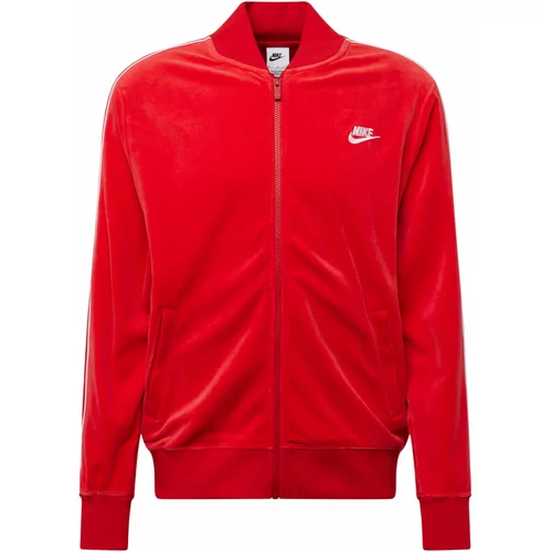Nike Sportswear Jopa na zadrgo rdeča / bela