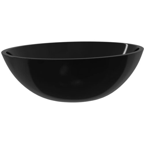 Maison Chic Stekleni Umivalnik - Kopalna umivalnik - Lavabo 50x37x14 cm črne barve, (21684851) Cene