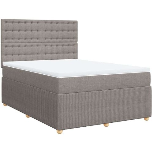 VidaXL Krevet s oprugama i madracem smeđesivi 140 x 190 cm od tkanine Slike