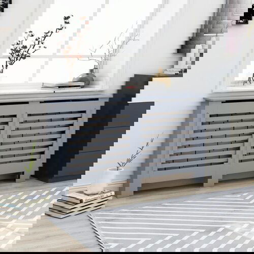 VidaXL pokrov za radijator antracit 152 x 19 x 81 cm mdf Slike