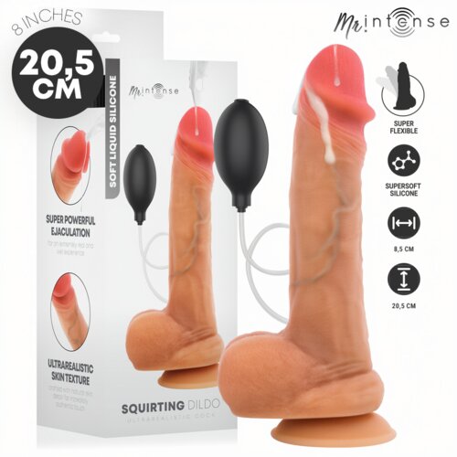Mr. Intense DILDO Danny Flesh 20,5 cm - realističen penis, funkcija ejakulacije, briziganje, &amp;scaron;pricanje tekočine, sesalno dno Slike