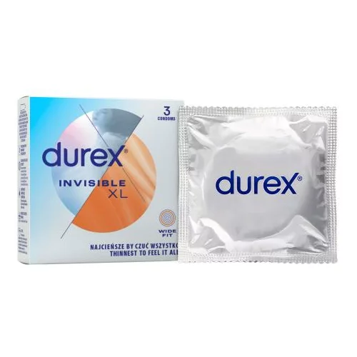 Durex Invisible XL 3 kos kondomi