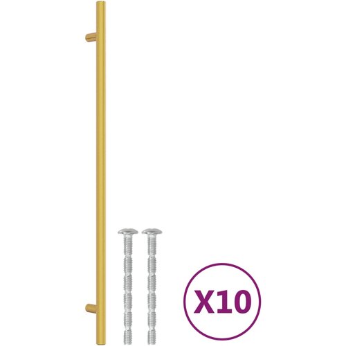 vidaXL Ročaji za omarico 10 kosov zlati 320 mm nerjaveče jeklo Cene
