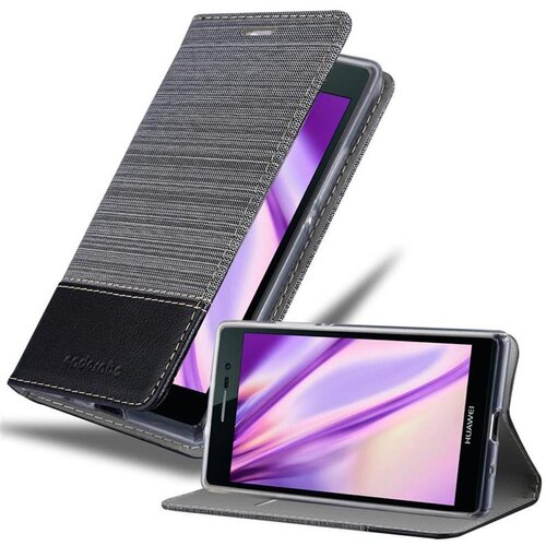 Cadorabo Ohi&scaron;je, združljiv s Huawei v sivi črni barvi - za&scaron;čitni pokrov z magnetnim zapiranjem, stoječo funkcijo in režo za kartico, (20570889) Cene