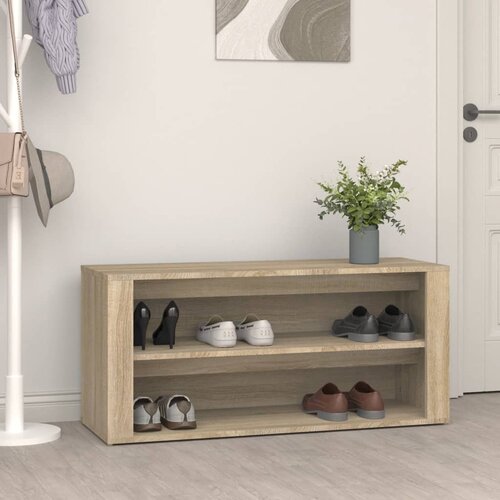  Stalak za cipele boja hrasta 100 x 35 x 45 cm konstruirano drvo Slike
