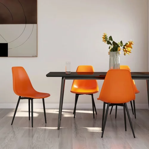 vidaXL Jedilni stoli 4 kosi oranžne barve PP
