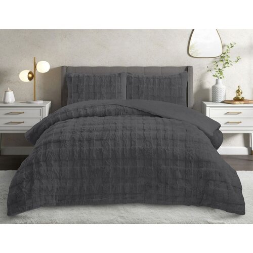  rabbit - anthracite anthracite double quilt & pillow set Cene