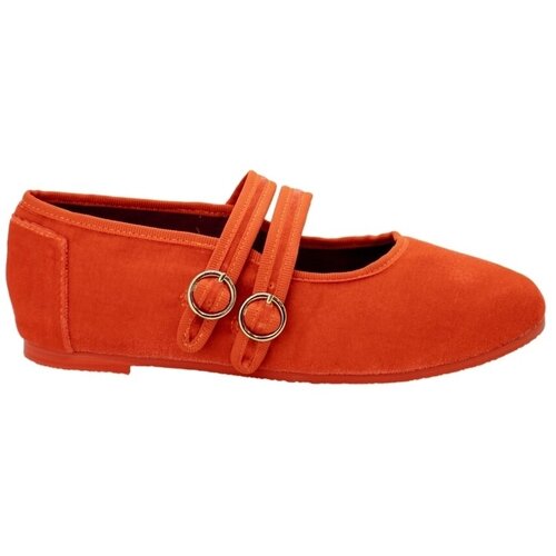 PAEZ Balerinke Mary Jane Double Strap W - Velvet Orange Oranžna Slike