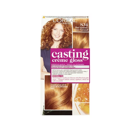 L´Oréal Paris casting Creme Gloss barva za lase 48 ml odtenek 834 Hot Caramel