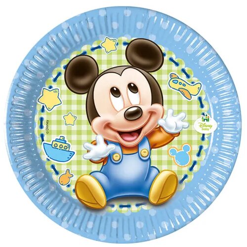 TOMO&amp;Scaron;PED Papirni tanjur Mickey baby 20 cm 8 kom Slike