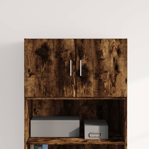 The Living Store Stenska omarica dimljeni hrast 70x42,5x40 cm inženirski les - Stenska Omarica, (21435574) Slike