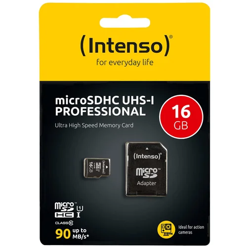  (Intenso) Micro SDHC/SDXC kartica 16GB Class 10, UHS-I +adapter, Pro – MicroSD 16GB Class10 UHS-I Pro