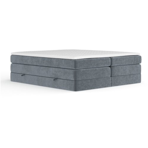 Maison de Rêve Temno siva boxspring postelja s prostorom za shranjevanje/brez vzglavja 160x200 cm Juniper &ndash; Cene