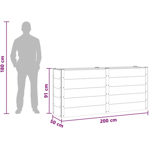  Povi&amp;scaron;ena vrtna gredica Crna 200 x 50 x 91 cm Slike