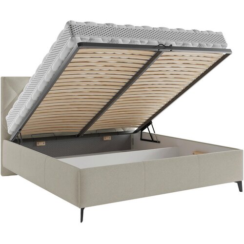 Boxxx OBLAZINJENA POSTELJA 160 cm x 200 cm , tekstil rjavosiva Slike