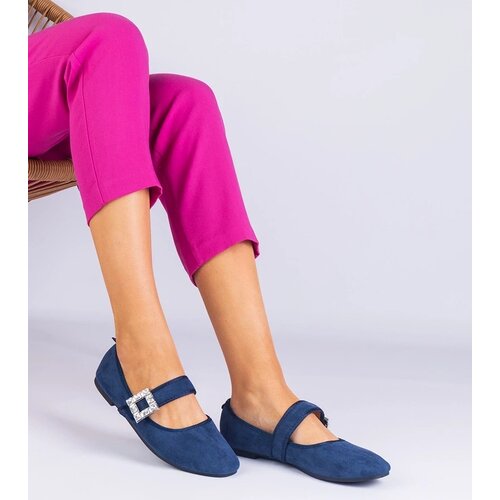 D/CEO marka niezdefiniowana Navy blue ballet flats adorned with a crystal buckle Demetra Slike