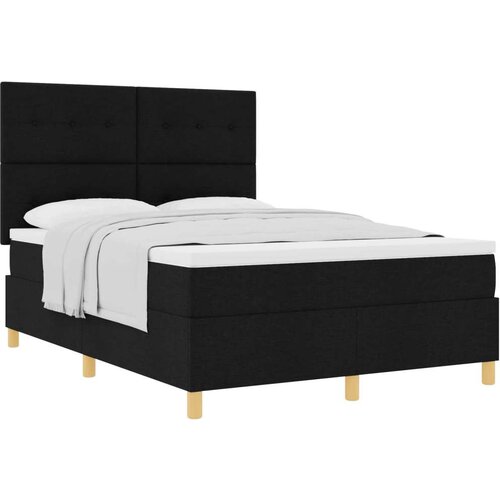 Box spring krevet s madracem Crna 140 x 190 cm tkanina - Crna 140 x 190 cm S gumbima Slike