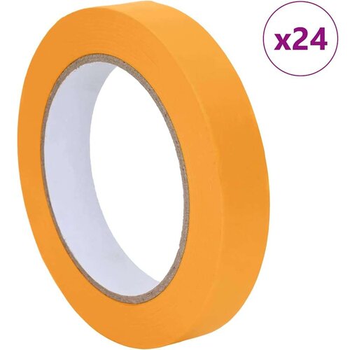 VidaXL Trake za maskiranje slikara 24 pcs Žuta 19mm x 50m Papir Slike