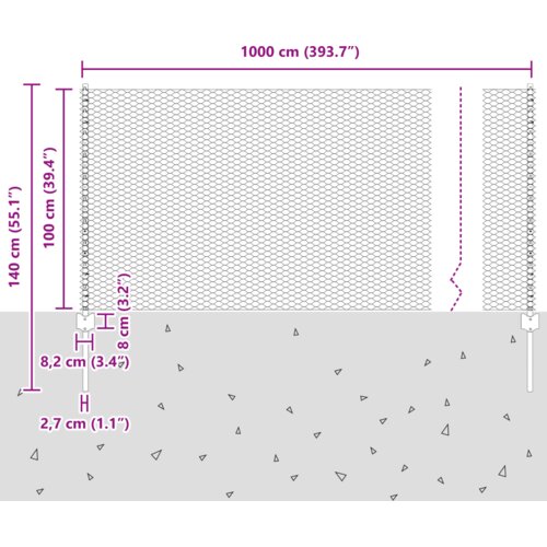 VidaXL Stupovi Ograde 10 kom U-Kanal Siva 100 cm Čelik Slike