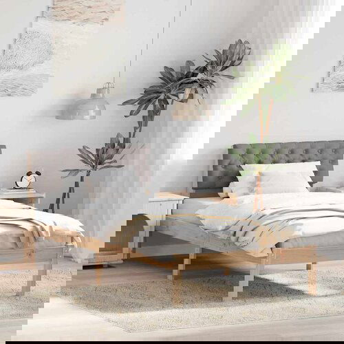 vidaXL Okvir kreveta Smeđa i taupe 90 x 190 cm Masivna borovina Cijene