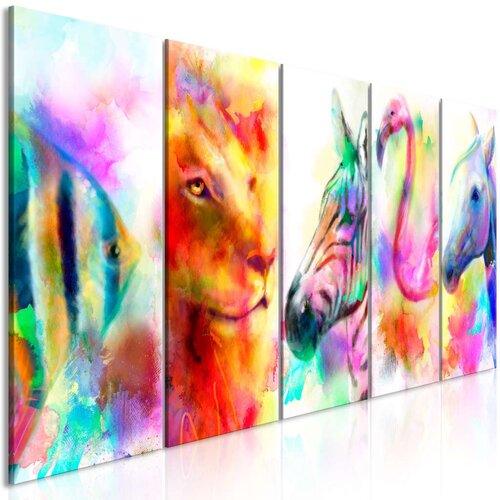  Slika - Rainbow Watercolours (5 Parts) Narrow 200x80 Cene